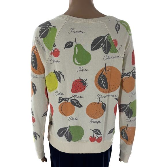 Anthropologie Back When White Fruit Medley Pullover Sweatshirt - Picture 8 of 11